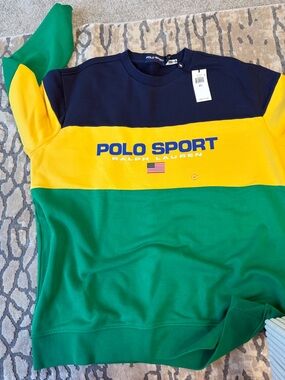 Polo by Ralph Lauren Colorblock Crewneck - Navy, Yellow, Green